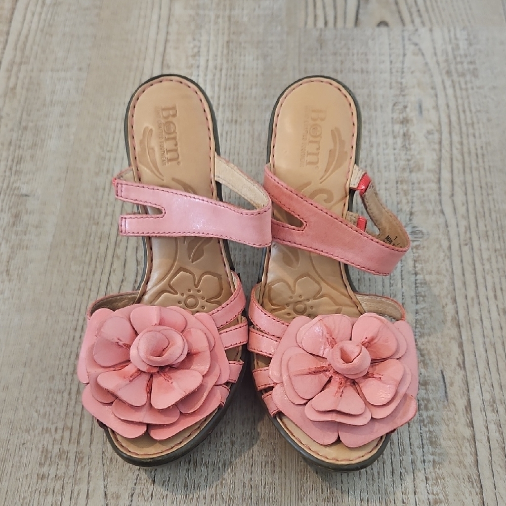 Born Flower Power Pink Floral-Strap Slide On Sandals